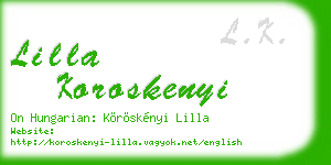 lilla koroskenyi business card